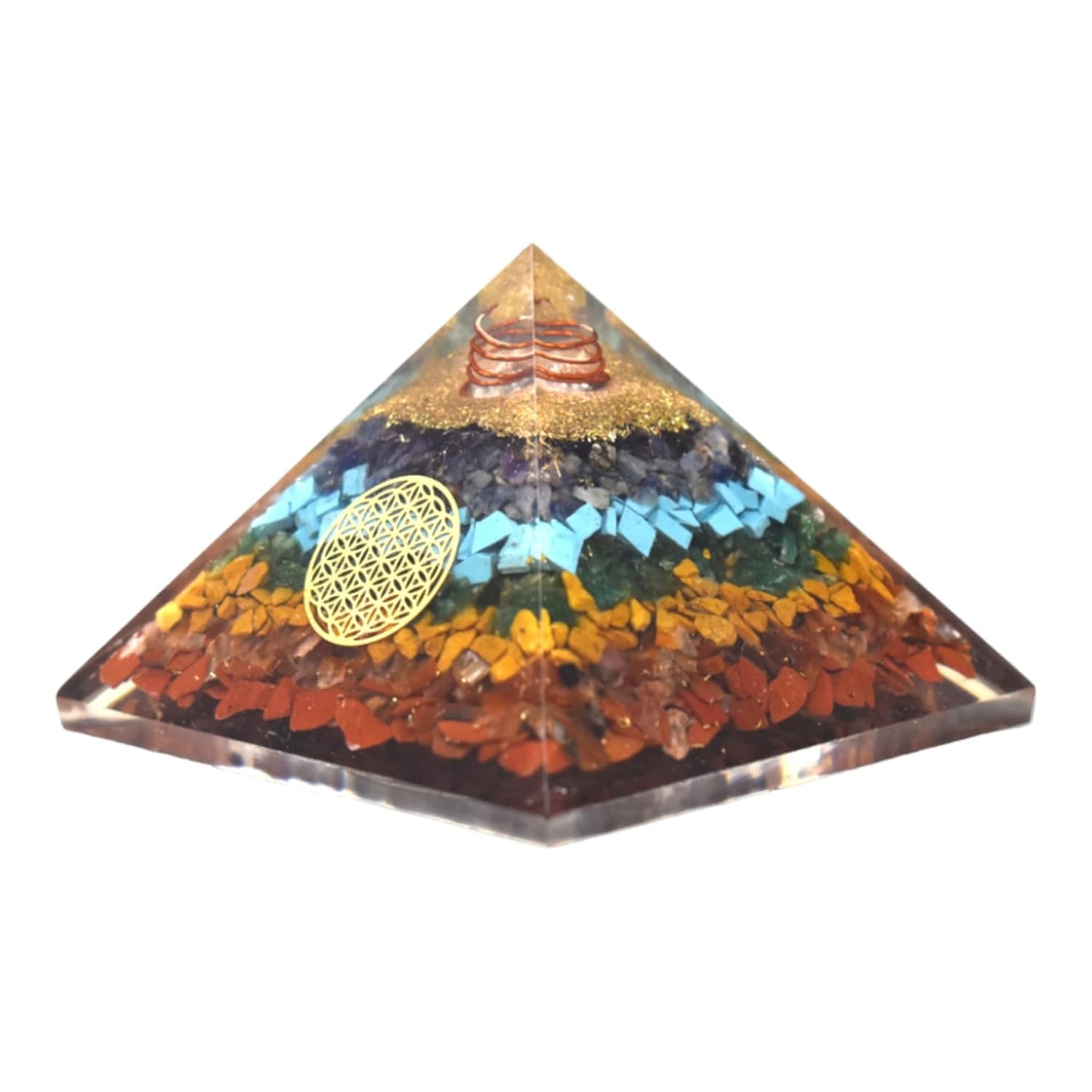 Orgone Seven Chakra Gemstone Pyramid