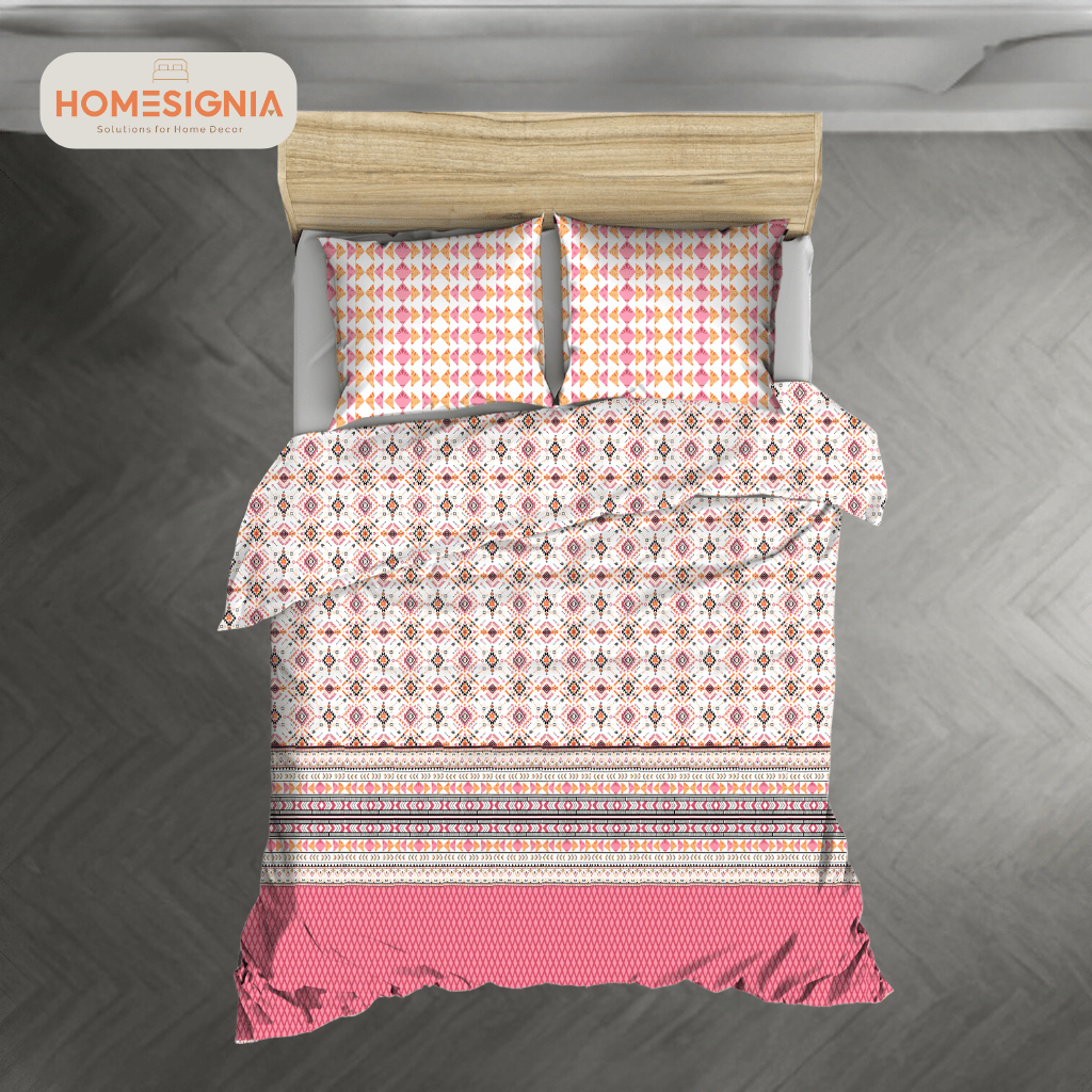 210 TC Geometric Multicolor Mix and Match King Size Bedsheet Set